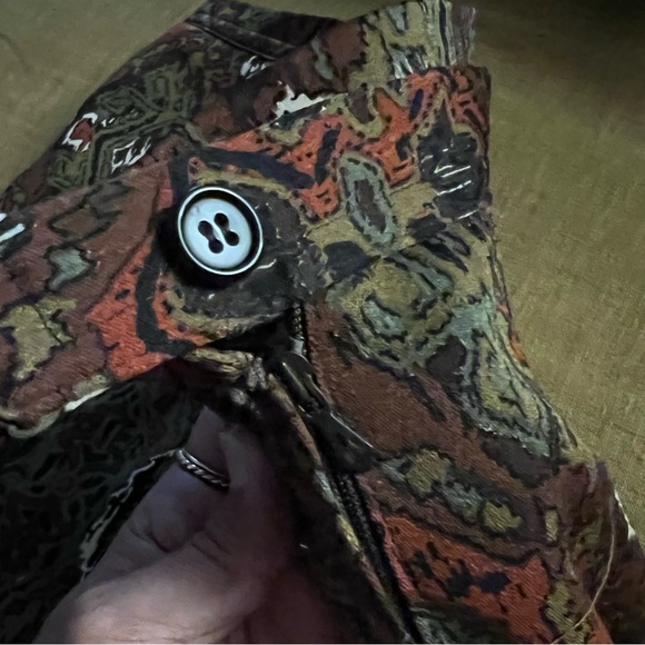 VINTAGE pencil skirt in beautiful fall color ethnic print - Picture 4 of 7